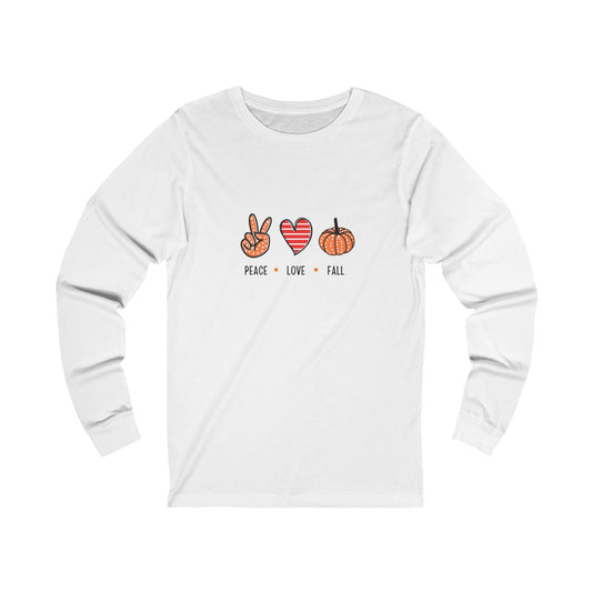 Peace, Love, Fall Women's Jersey Long Sleeve Tee