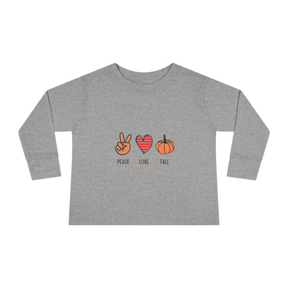 Peace, Love, Fall Toddler Long Sleeve Tee