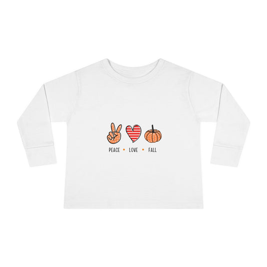 Peace, Love, Fall Toddler Long Sleeve Tee