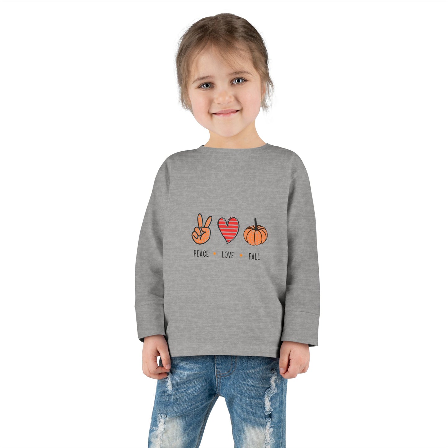 Peace, Love, Fall Toddler Long Sleeve Tee