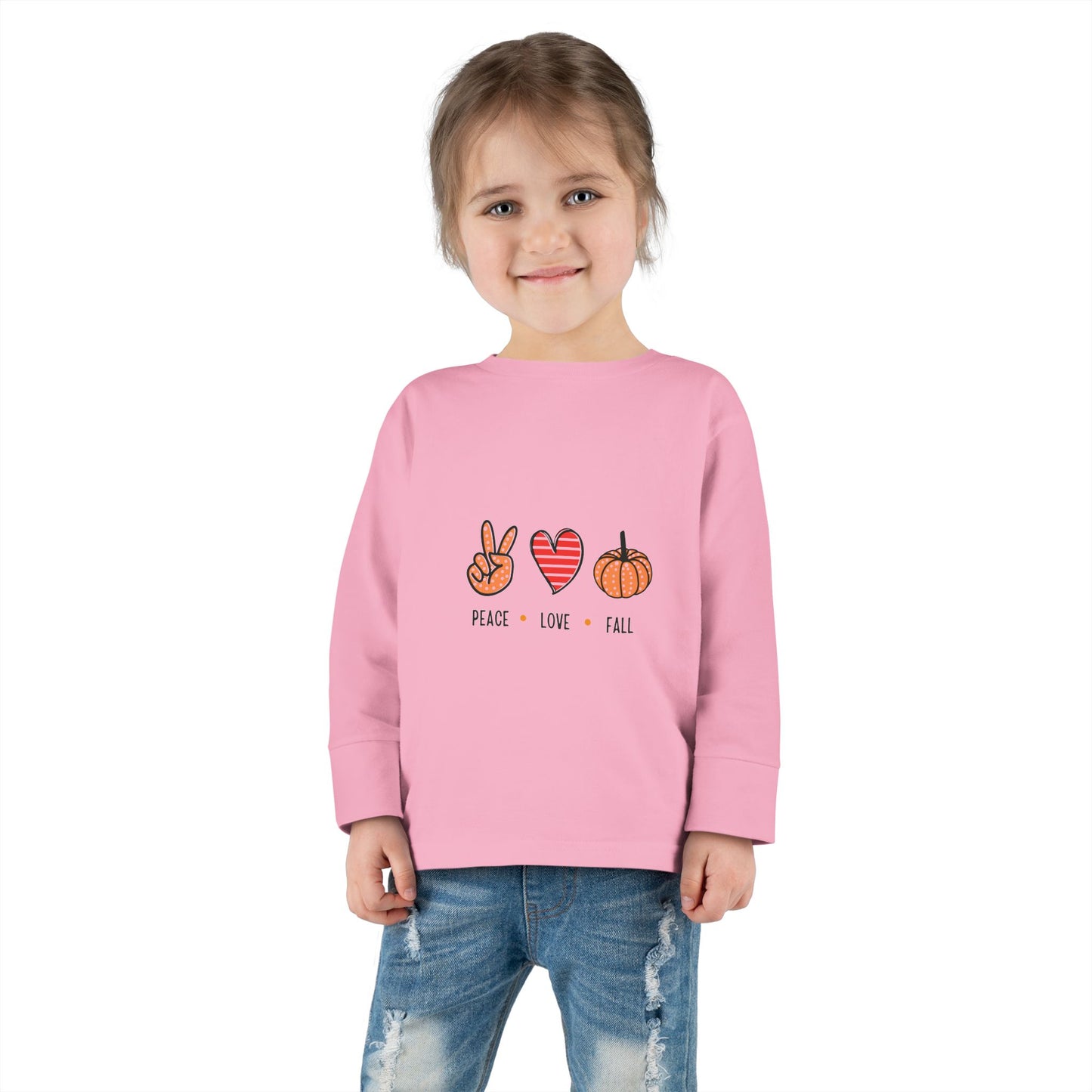 Peace, Love, Fall Toddler Long Sleeve Tee