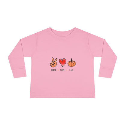 Peace, Love, Fall Toddler Long Sleeve Tee